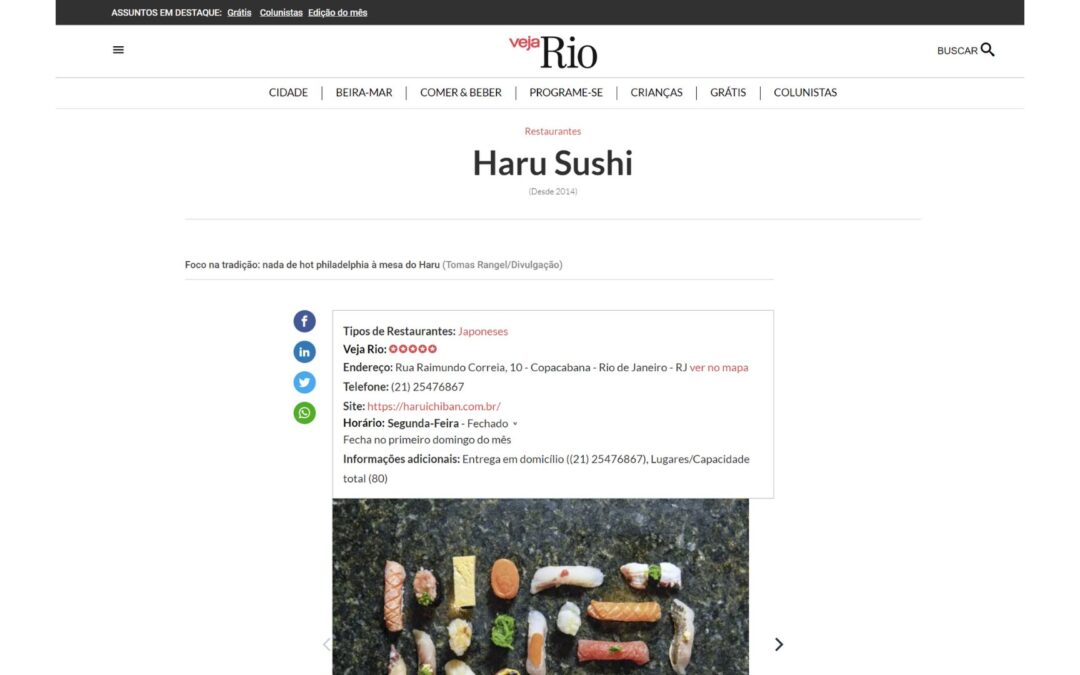 Veja Rio Restaurantes -Resenha por Pedro Landim